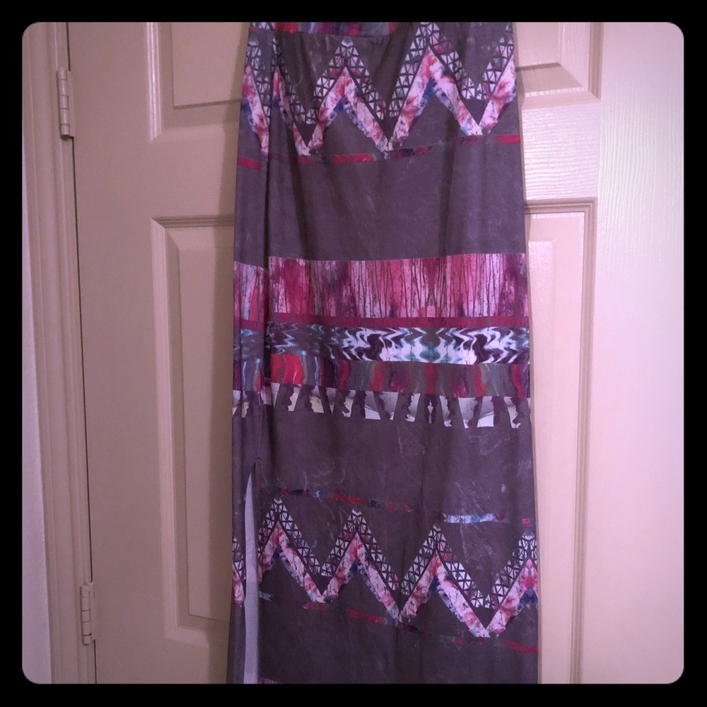 Aztec Print Maxi Skirt
